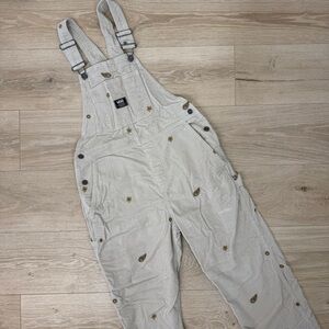Vans Cream Corduroy Embroidered Overalls